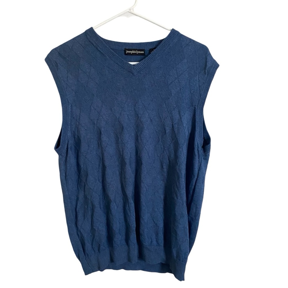 Joseph & Lyman Mens Silk and Cashmere Light Weight Blue Vest Medium